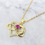 Ruby Gemstone Heart Romantic Love Gold Plated Necklace, thumbnail 1 of 4