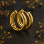Chunky Gold Plated Sterling Silver Hinged Hoop Earrings, thumbnail 4 of 7