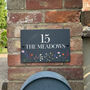 Personalised Wild Flowers Slate House Number Sign, thumbnail 1 of 3