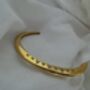 Torque Angled Pave Cuff 18k Gold Waterproof Bracelet, thumbnail 3 of 10