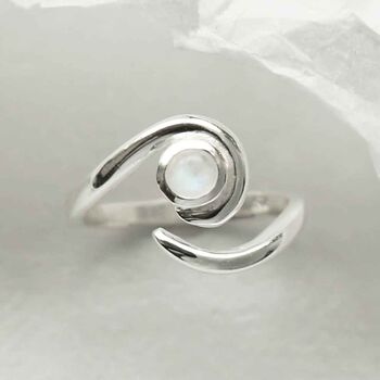 Sterling Silver Gemstone Spiral Adjustable Rings, 4 of 8