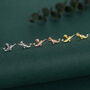 Tiny Narwhal Unicorn Whale 16 G Internally Threaded Flat Back Earrings In Sterling Silver, thumbnail 6 of 11
