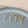 Linear Huggie Aquamarine March Birthstone Earrings, thumbnail 1 of 7