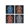 Set Of Four Buddha Heads Sand Detail 30x30cm, thumbnail 1 of 4