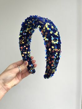 Crystal Studded Velvet Headband, 3 of 10