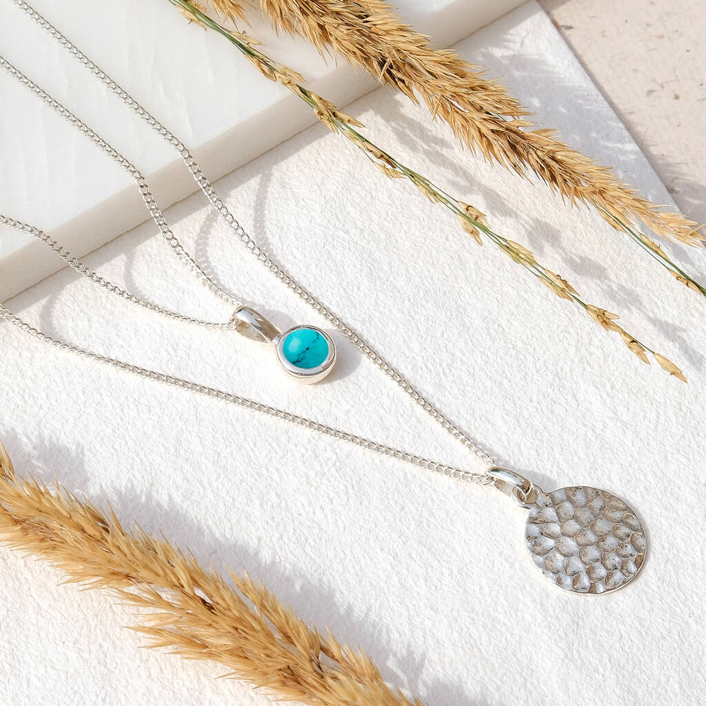 Bark Hammered Silver Disc Necklace By Shropshire Jewellery Designs |  notonthehighstreet.com