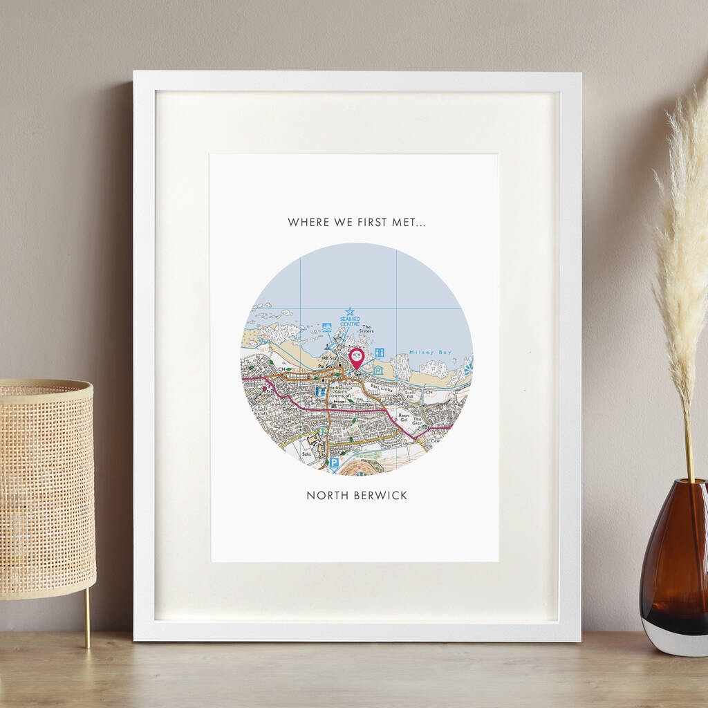 Where We First Met Personalised Map Print, 1 of 7