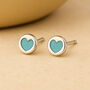 Sterling Silver Turquoise Heart Stud Earrings, thumbnail 1 of 8