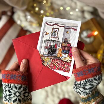 Cosy Dogs Beside The Fire Christmas Card, 3 of 4