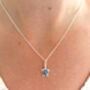 Sterling Silver Blue Opal Turtle Pendant Necklace, thumbnail 3 of 9