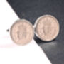 1955 70th Birthday One Shilling Coin Cufflinks, thumbnail 2 of 3