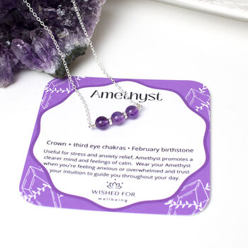 Amethyst Necklace, Anxiety Relief Healing Crystal, 2 of 5