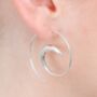 Spiral Silver Statement Earrings, thumbnail 2 of 4