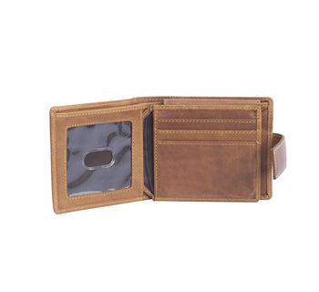 Personalised Men's Oiled Leather Wallet Rfid Cognac Brown, 5 of 8