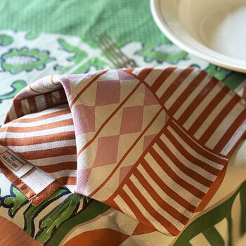 Set Of Four Diamond Linen Napkins, 5 of 8