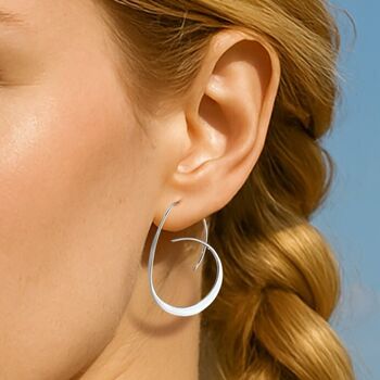 Tapered Gold Plated Sterling Silver Hoop Earrings, 6 of 7
