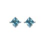 Sterling Silver Princess Cut Birthstone Earrings March Aquamarine, thumbnail 3 of 5