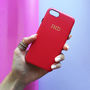 Red Pu Leather Embossed Phone Case, thumbnail 1 of 5