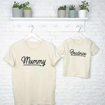 Personalised Matching Adult And Child T Shirt Set, 2 of 4