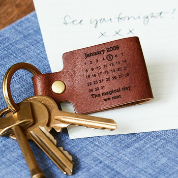 personalised leather 'day you became my…' keyring by create gift love ...