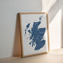 Scotland Map Print With Scottish Words, thumbnail 1 of 3