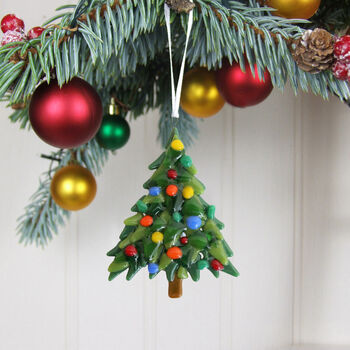 Handmade Glass Christmas Tree Decoration, 2 of 6