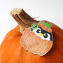 Pumpkin Penguin Orange Glitter Enamel Pin, thumbnail 4 of 6