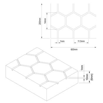 Embossed Hexagon Tiles Xps Sheet For Model Making, 2 of 9