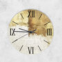 Gold Abstract Sms Kitchen Clock With Numerical Numbering, Modern Wall Decor For Home Or Gift, thumbnail 4 of 7