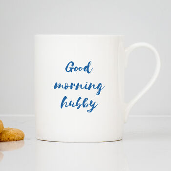 'Morning Wifey/Hubby' China Mug, 2 of 4