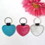 Personalised Pair Of Heart Name New Home Glitter Style Keyrings, thumbnail 2 of 2