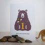 Bear And Bee First Birthday Card Age One, thumbnail 1 of 2
