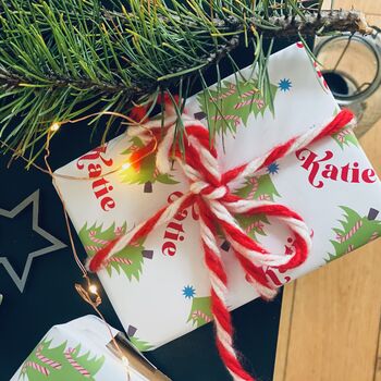 Christmas Tree Personalised Christmas Wrapping Paper, 5 of 7