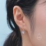 Moonstone Star Dangle Stud Earrings In Sterling Silver, thumbnail 3 of 11