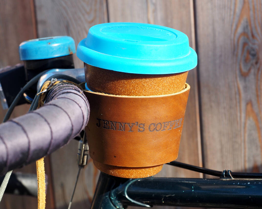 Download Personalised Reusable Coffee Cup Leather Bike Holder By ...