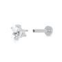 Pearl And Sparkle Single Flat Back Earring, thumbnail 4 of 7