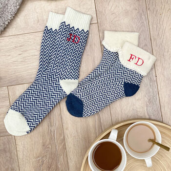 Personalised Embroidered Cosy Socks, 2 of 2
