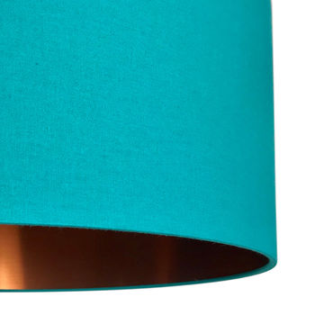 Jade Green Lampshades With Copper Or Gold Lining, 2 of 9