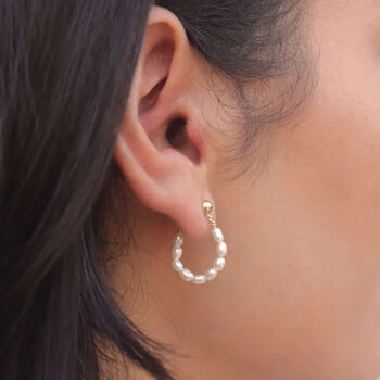 Kira Bridal Seed Pearl Earrings, 2 of 3