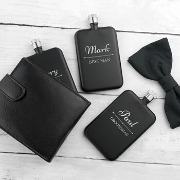 Personalised Groomsmen Slimline Hip Flask, 4 of 7