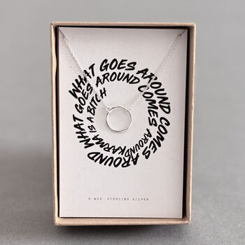 Karma Is A Bitch Sterling Silver Necklace, 7 of 7