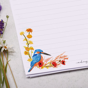 A4 Letter Writing Paper With Kingfisher And Poppy, 2 of 4