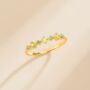 Emerald And Peridot Stackable Half Eternity Band In Sterling Silver And Gold, thumbnail 1 of 12
