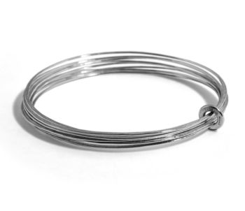 Ripple Multi Silver Bangle With 18ct Gold, 10 of 11