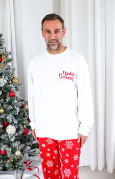 Family Christmas 'Believes' Personalised Pyjamas Available In Red And Green, 12 of 12