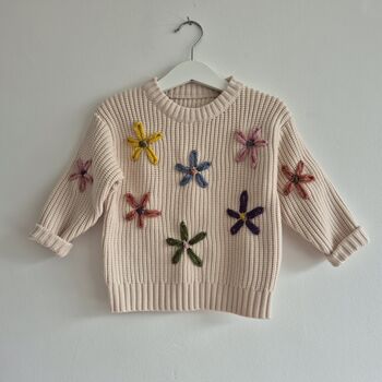 Hand Embroidered 'Flower' Baby And Toddler Jumper, 4 of 4