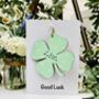 Personalised Good Luck Card Four Leaf Clover Keepsake, thumbnail 4 of 9