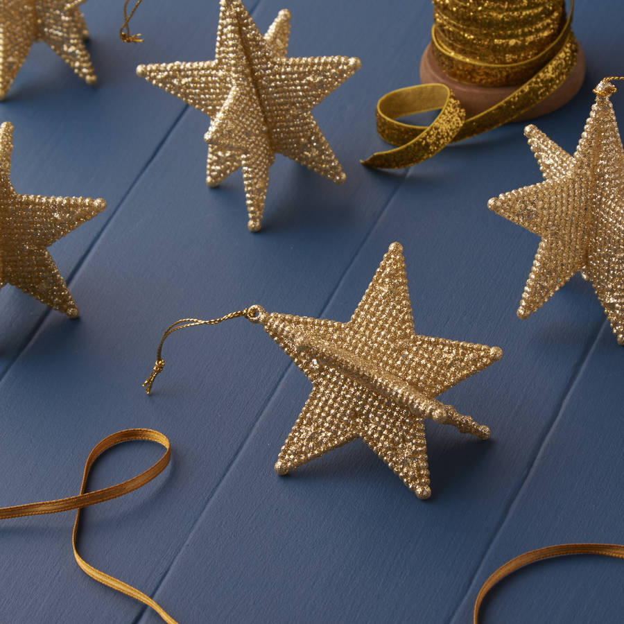 Gold Star Christmas Decoration By The Christmas Home