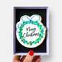 Merry Christmas Wreath Letterbox Iced Cookie, thumbnail 1 of 11