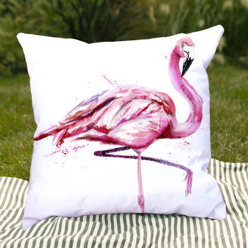 Inky Flamingo Outdoor Cushion For Garden Furniture, 5 of 9